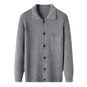 Elevate Your Wardrobe with Our Men's Long-sleeved Knitted Cardigan Jacket