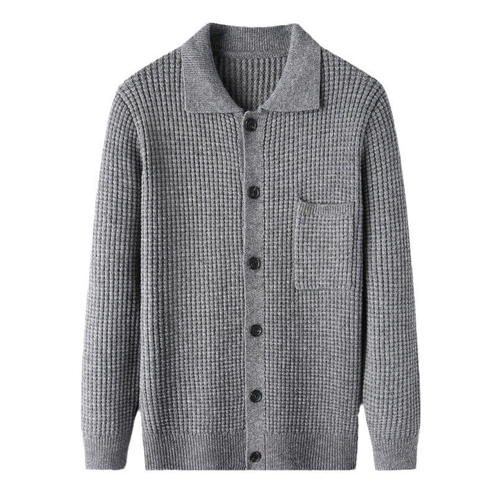 Elevate Your Wardrobe with Our Men's Long-sleeved Knitted Cardigan Jacket
