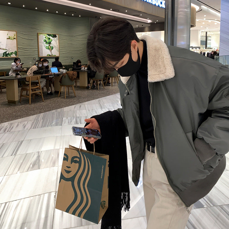 Lamb Cotton Jacket Men's Winter