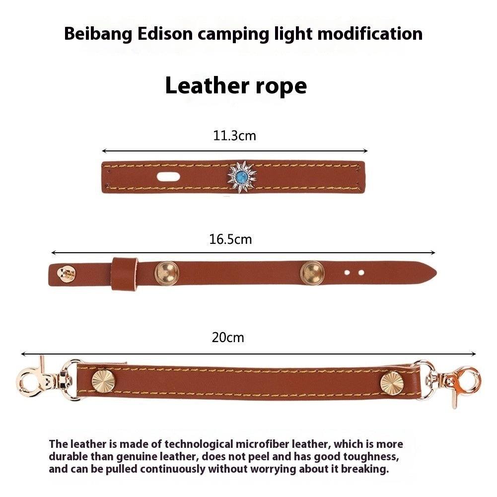 Leather Hang Rope 3-piece Camping Lantern