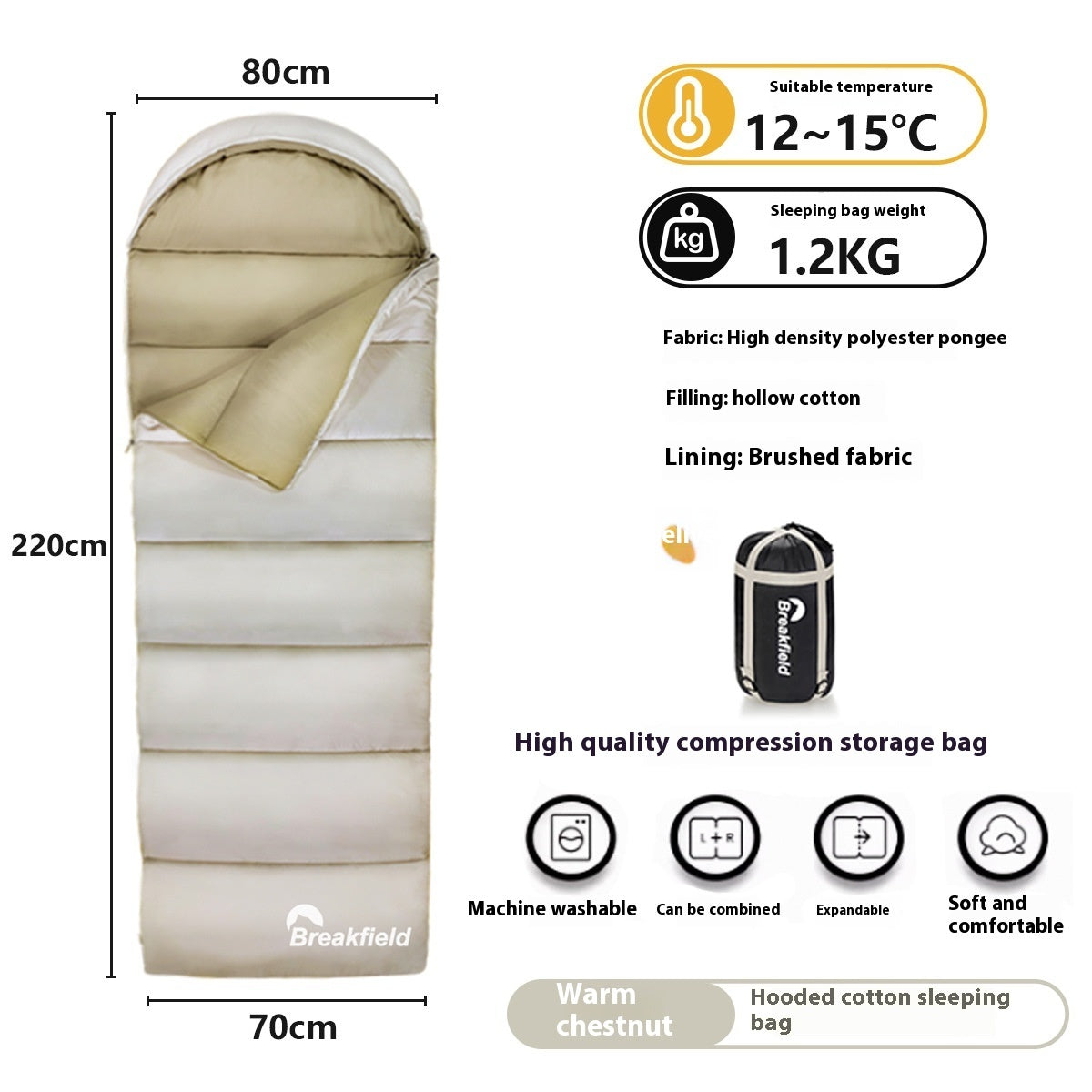 Outdoor Camping Thickened Waterproof Sleeping Bag